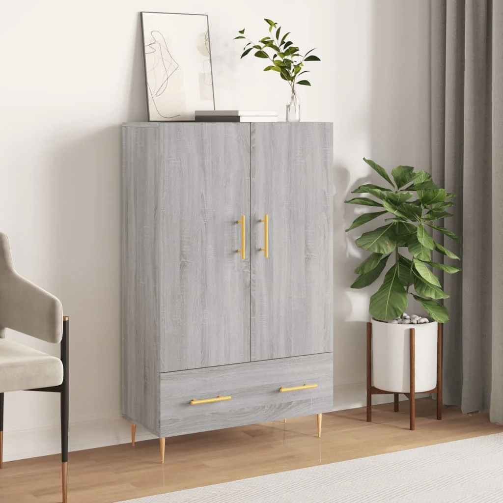 skab 69,5x31x115 cm konstrueret træ grå sonoma-eg