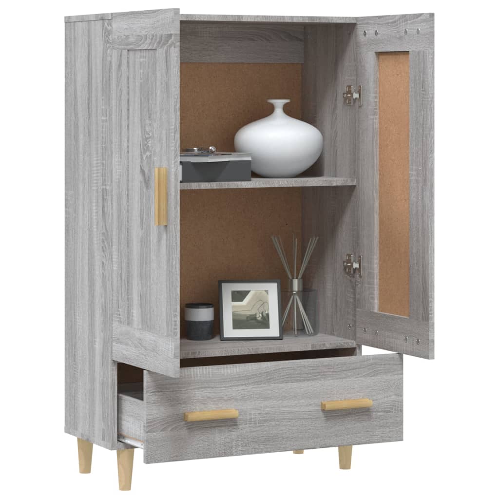 skab 70x31x115 cm konstrueret træ grå sonoma-eg - Image 4