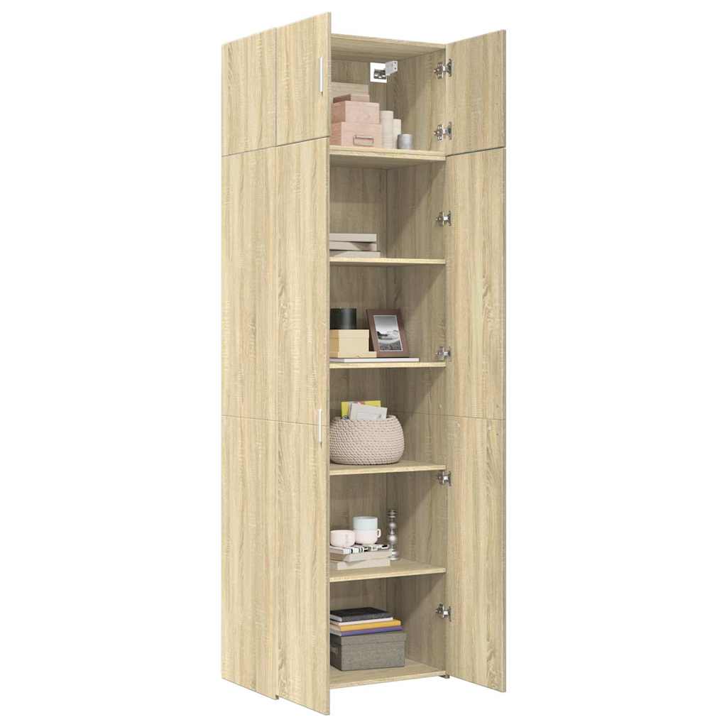 skab 70x42,5x225 cm smalt konstrueret træ sonoma-eg - Image 3