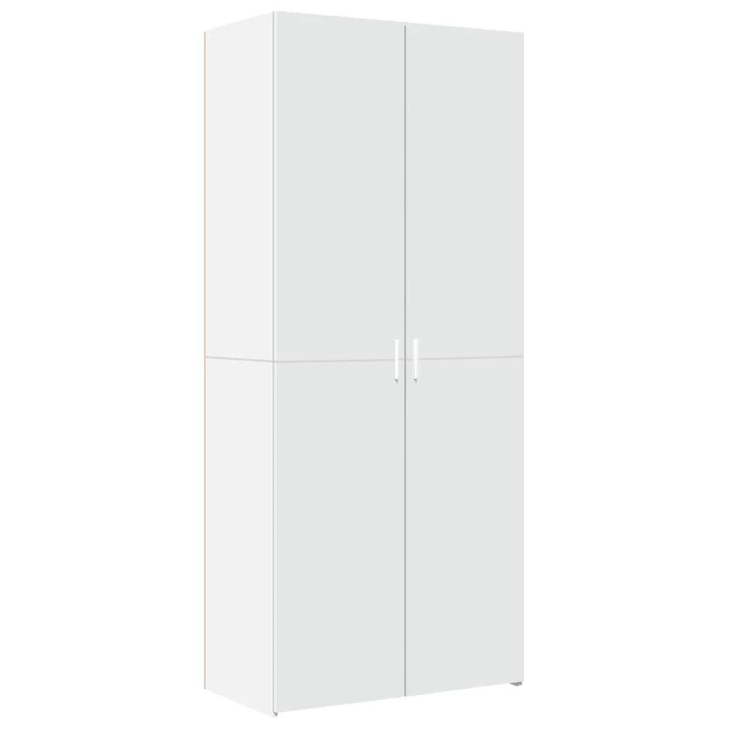 skab 80x42,5x249 cm konstrueret træ hvid - Image 4