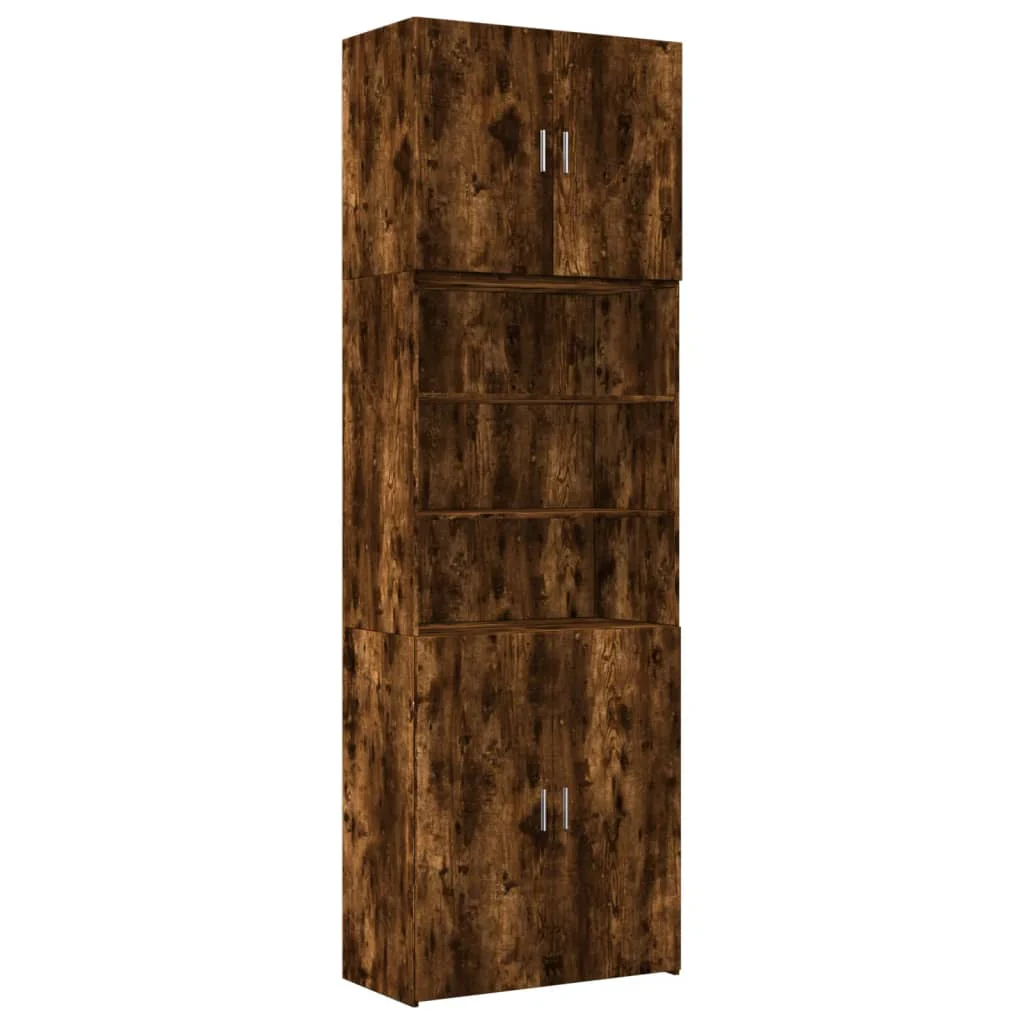 skab 80x42,5x249 cm konstrueret træ røget egetræsfarve - Image 2