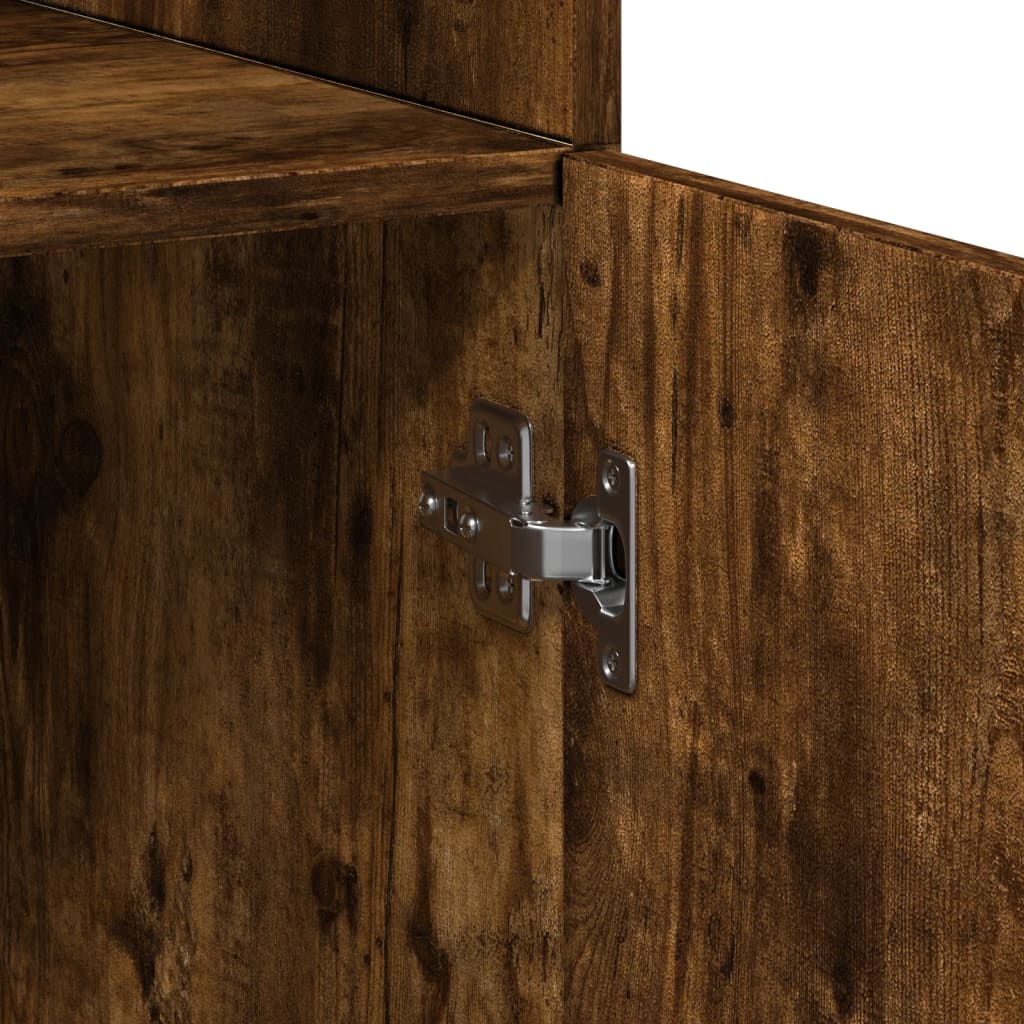 skab 80x42,5x249 cm konstrueret træ røget egetræsfarve - Image 9