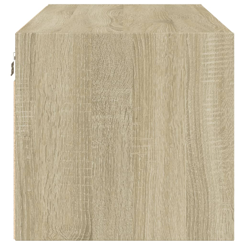 skab med glaslåger 102x37x35 cm sonoma-eg - Image 7