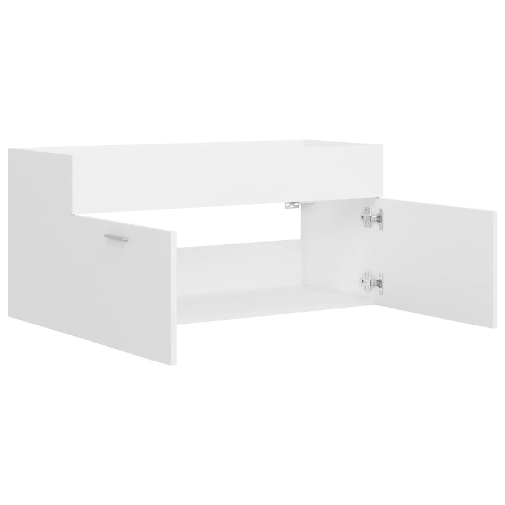 skab til håndvask 100x38,5x46 cm konstrueret træ hvid - Image 5