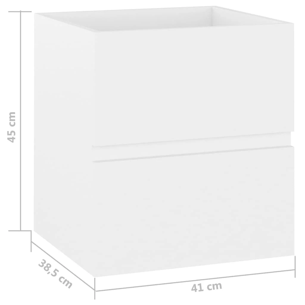 skab til håndvask 41x38,5x45 cm konstrueret træ hvid - Image 7