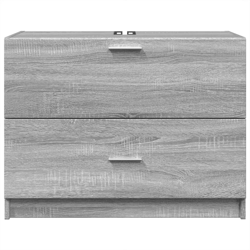 skab til håndvask 78x37x59 cm konstrueret træ grå sonoma-eg - Image 4