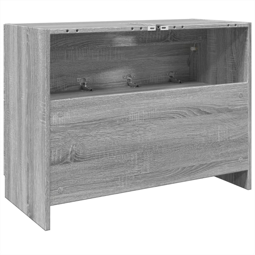 skab til håndvask 78x37x59 cm konstrueret træ grå sonoma-eg - Image 7