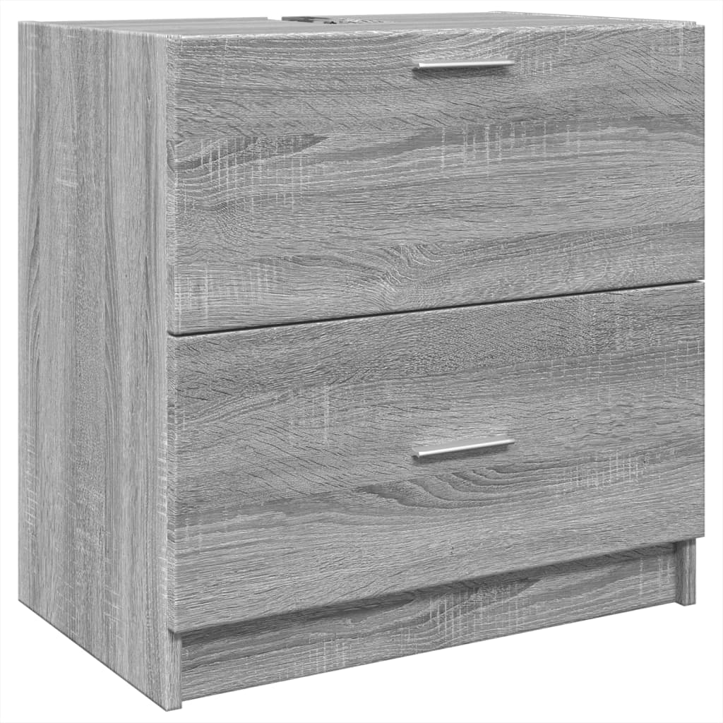 skab til håndvask 78x37x59 cm konstrueret træ grå sonoma-eg - Image 2