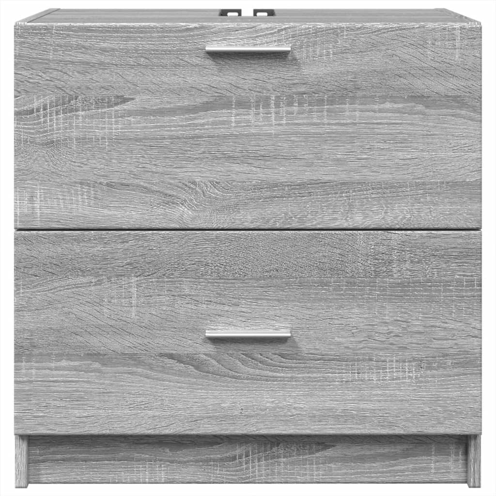 skab til håndvask 78x37x59 cm konstrueret træ grå sonoma-eg - Image 4