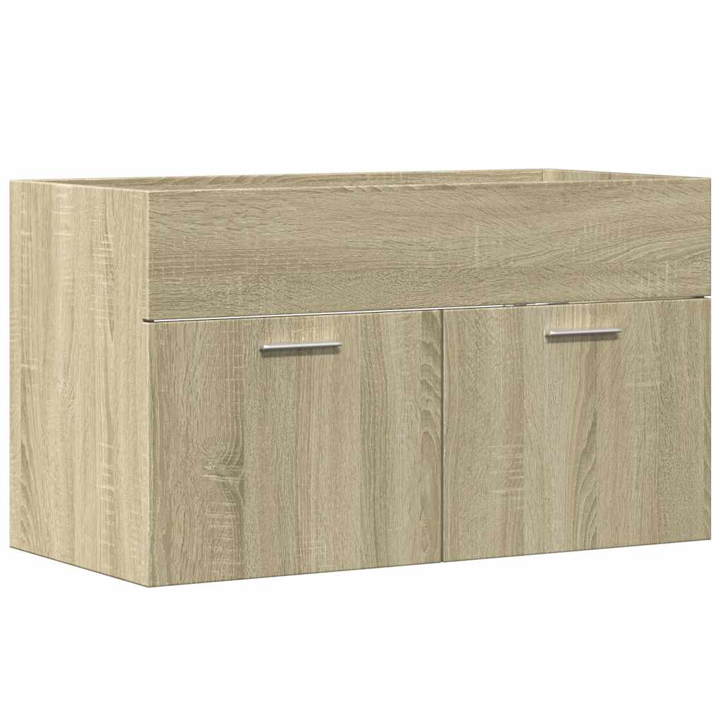 skab til håndvask 80x38,5x46 cm konstrueret træ sonoma-eg - Image 2