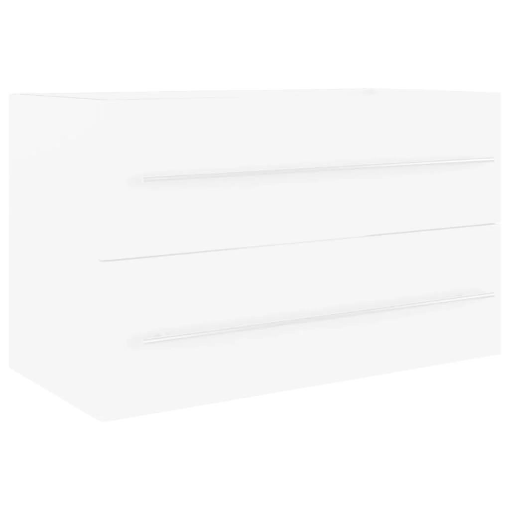 skab til håndvask 80x38,5x48 cm konstrueret træ hvid - Image 2