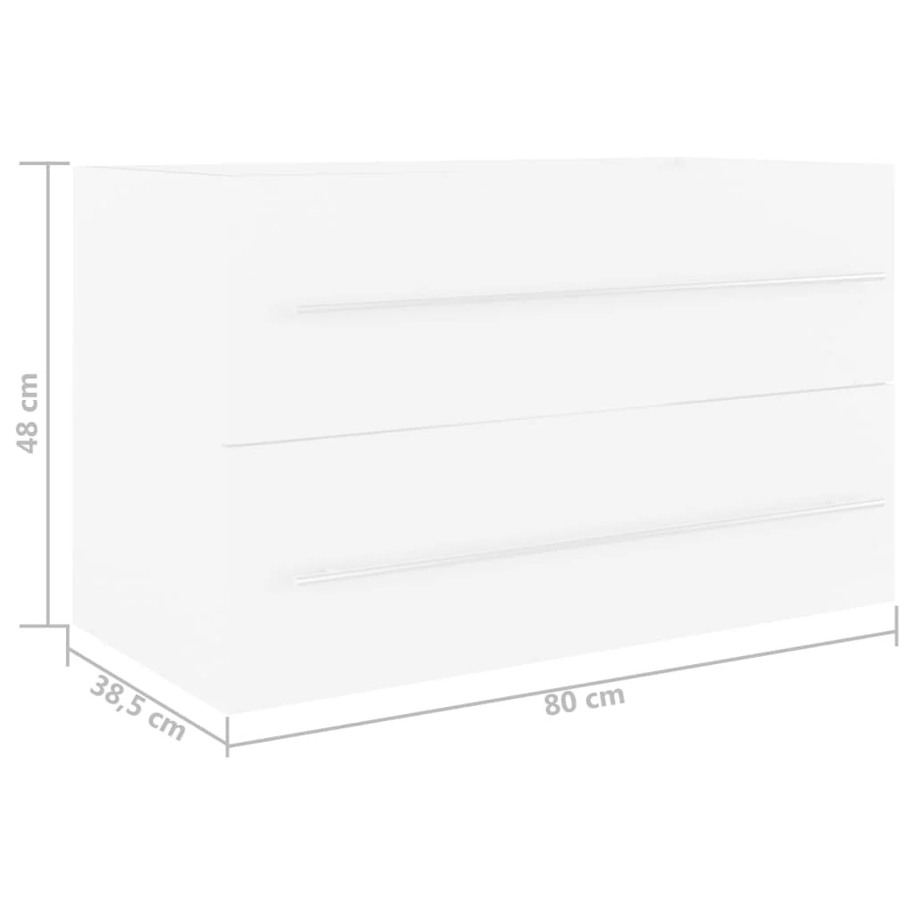 skab til håndvask 80x38,5x48 cm konstrueret træ hvid - Image 7