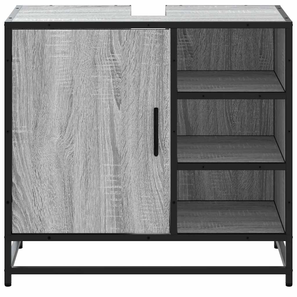 skab til håndvask til badeværelse 65x33x60 cm grå sonoma-eg - Image 5