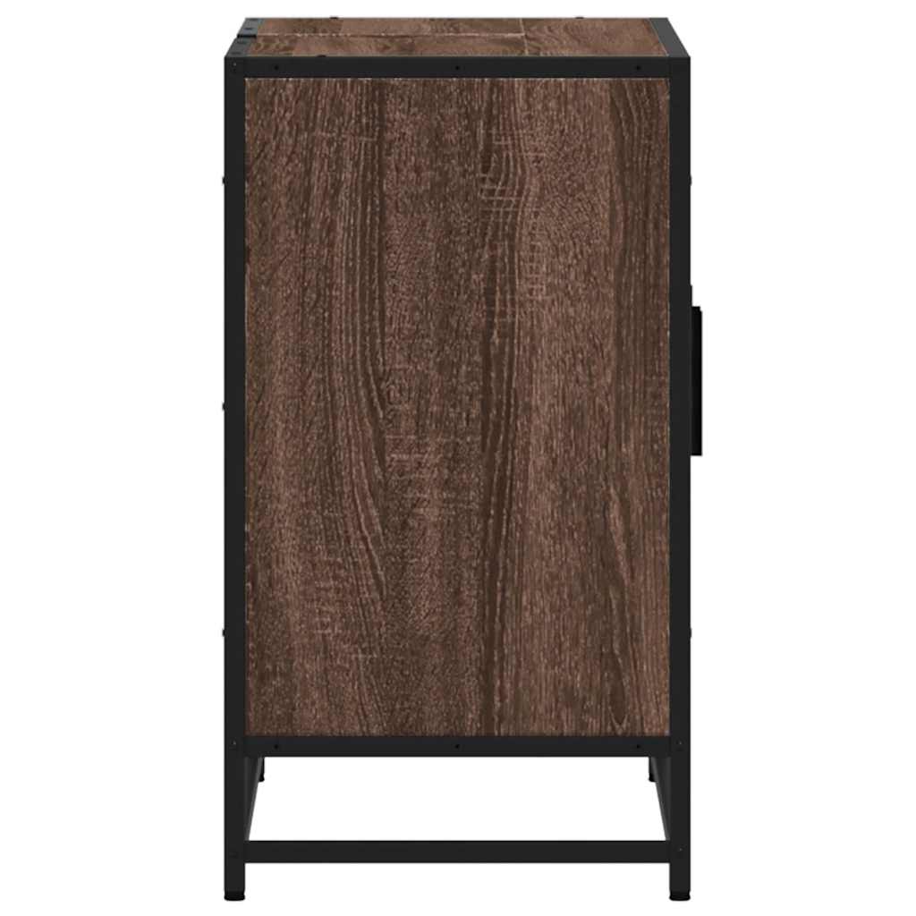 skab til håndvask til badeværelse 90x33x60 cm brunt egetræ - Image 6