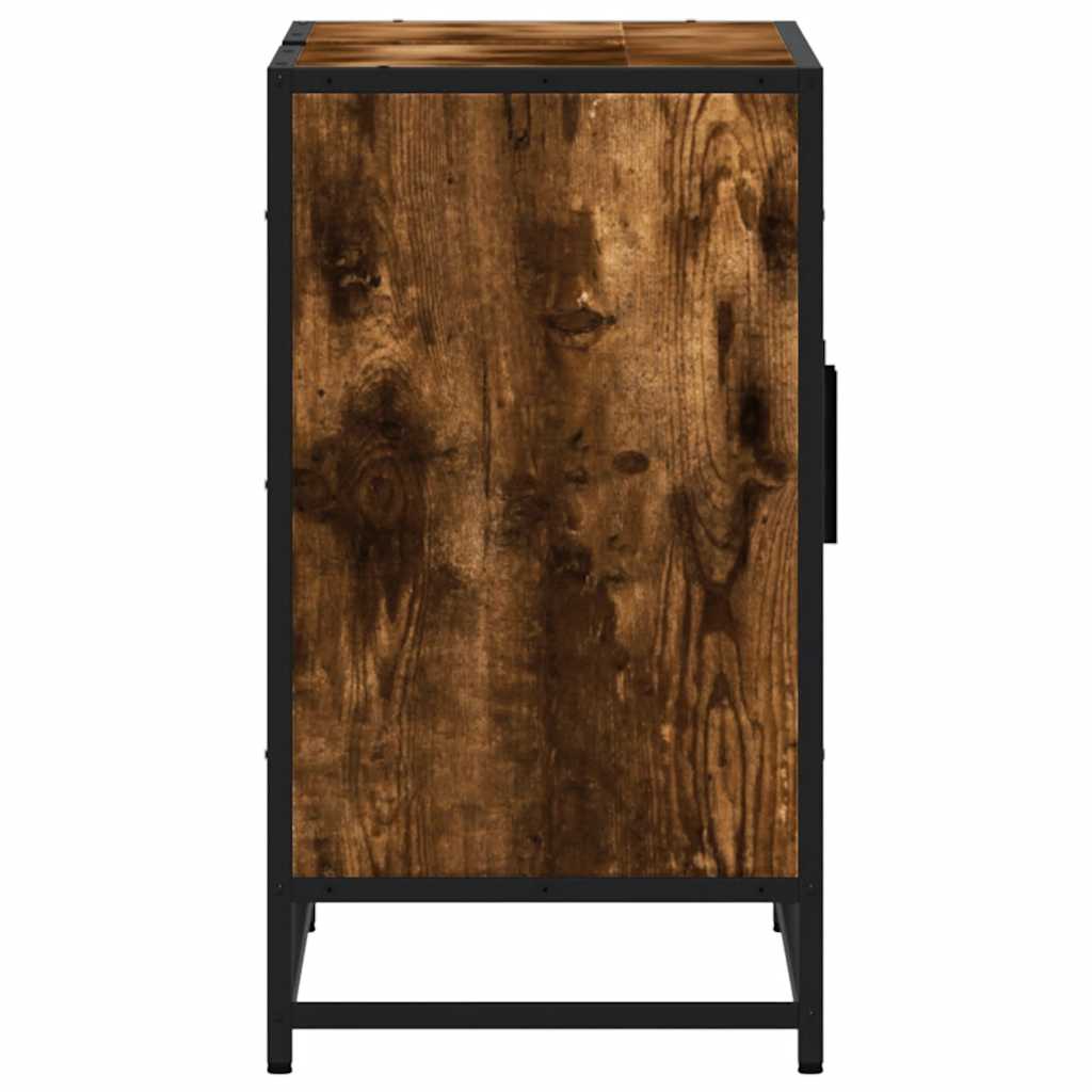 skab til håndvask til badeværelse 90x33x60 cm røget eg - Image 6