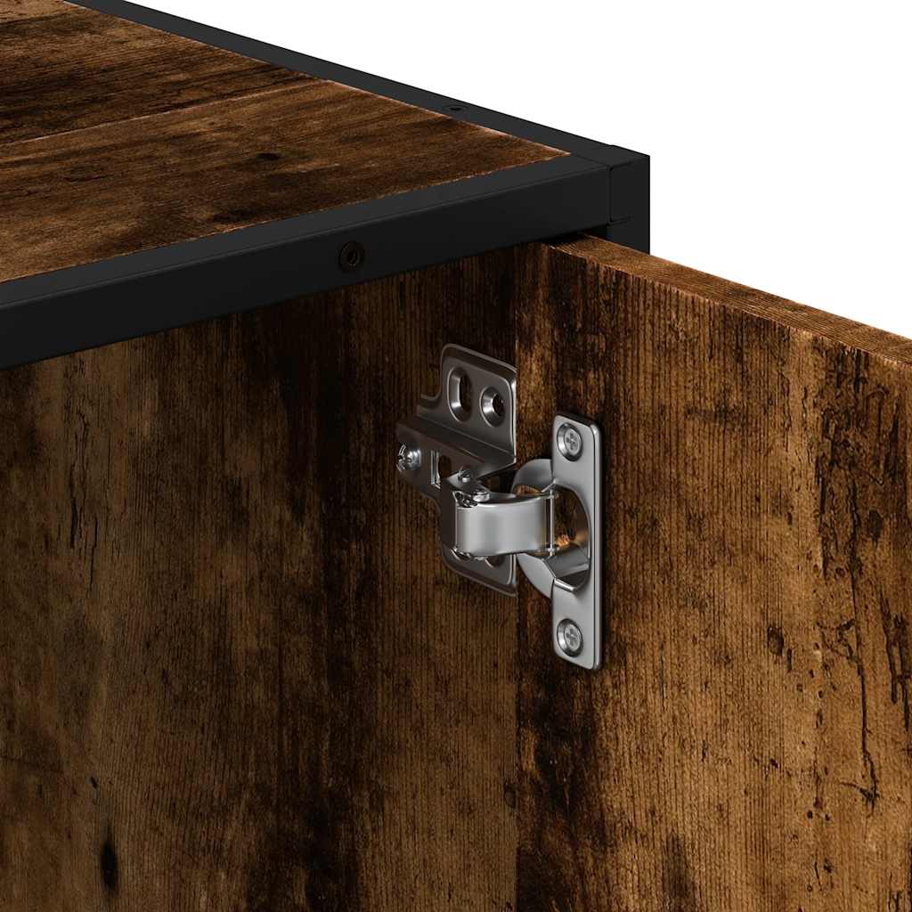 skab til håndvask til badeværelse 90x33x60 cm røget eg - Image 9