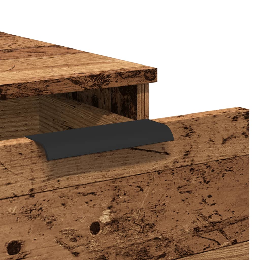 skab til skrivebord 33x50x75 cm konstrueret træ antikt træ - Image 8