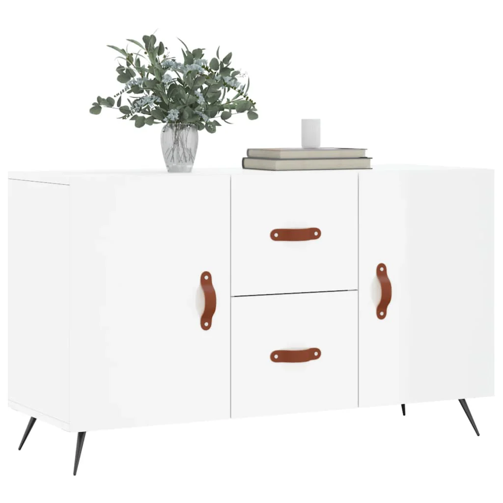 skænk 100x36x60 cm konstrueret træ hvid højglans - Image 3