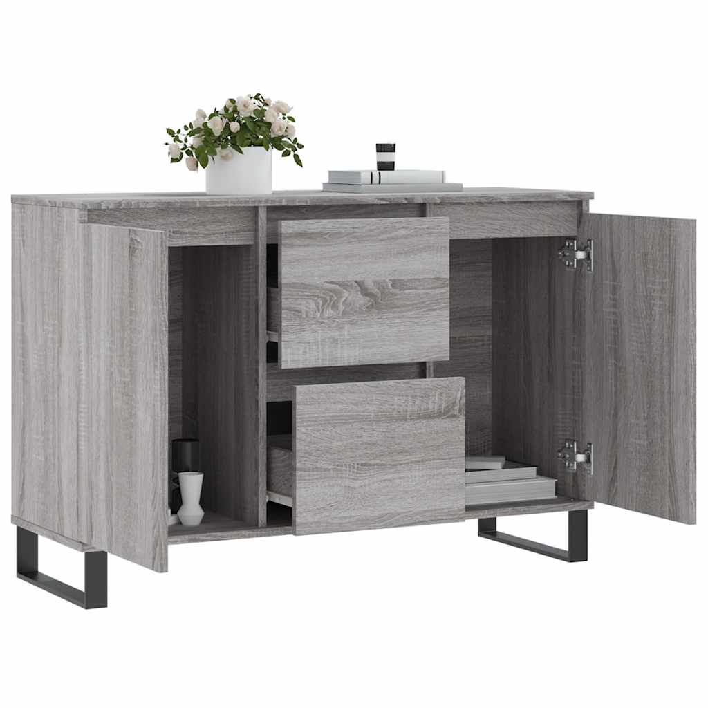 skænk 101,5x35x70 cm konstrueret træ grå sonoma-eg - Image 4
