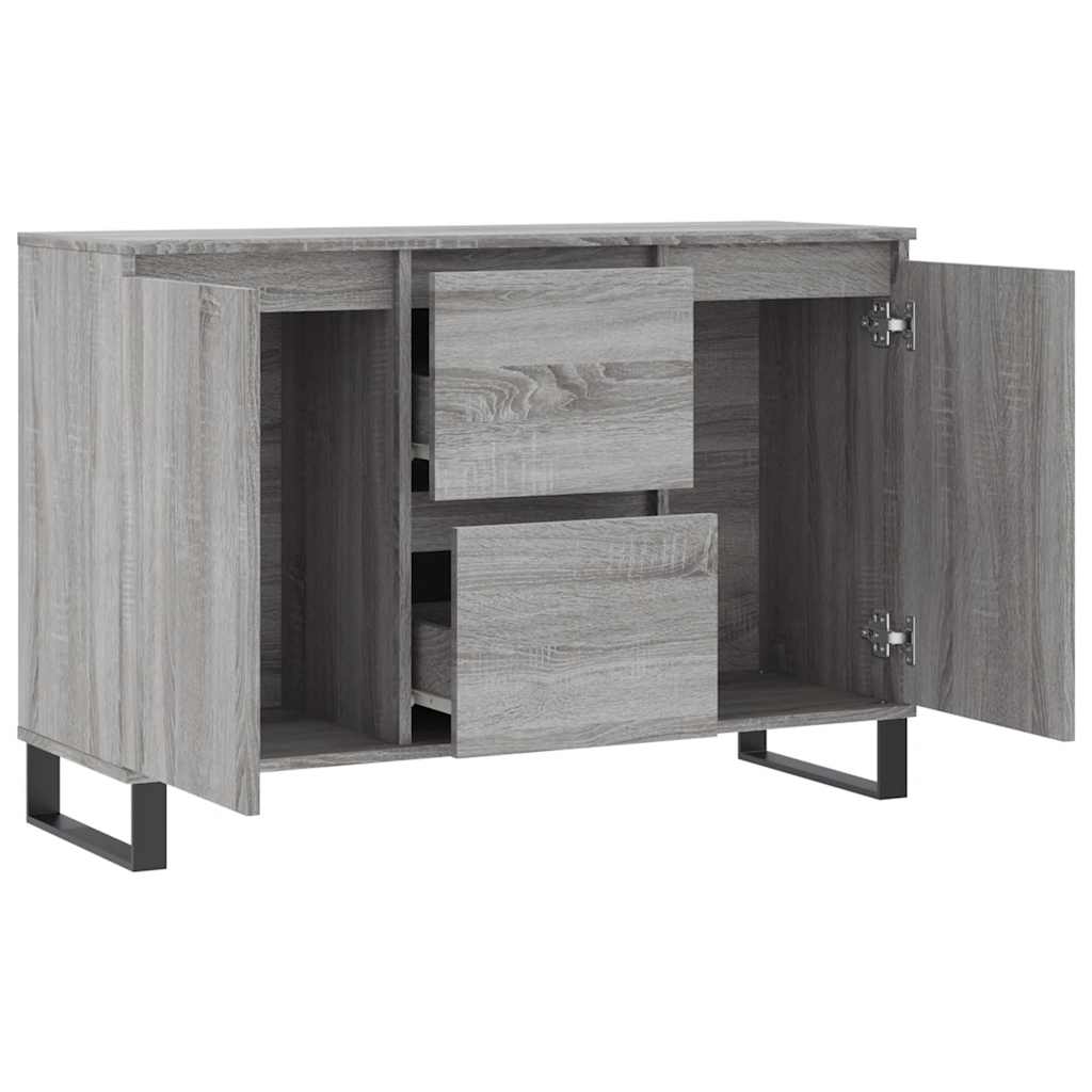 skænk 101,5x35x70 cm konstrueret træ grå sonoma-eg - Image 6