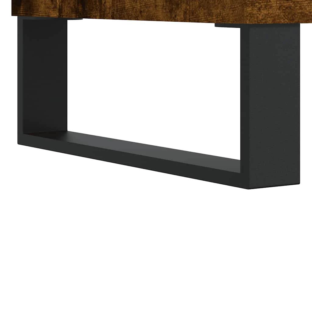 skænk 101,5x35x70 cm konstrueret træ røget egetræsfarve - Image 8