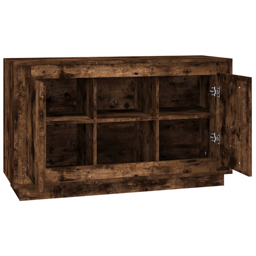 skænk 102x35x60 cm konstrueret træ røget egetræsfarve - Image 6