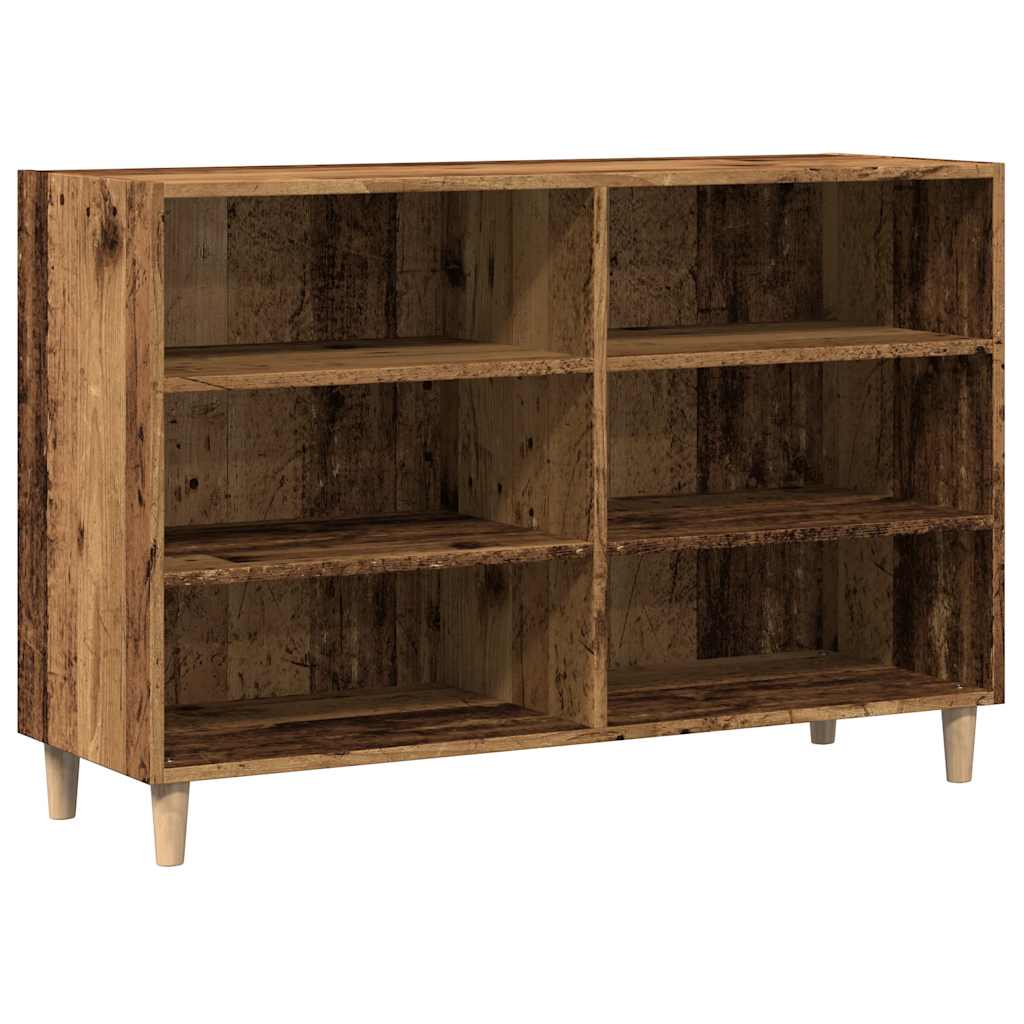 skænk 103,5x35x70 cm konstrueret træ antikt træ - Image 2