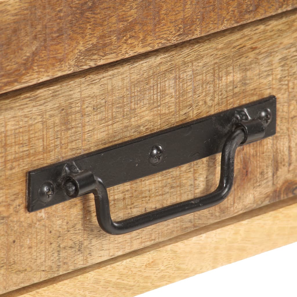skænk 120x30x75 cm massivt ru mangotræ - Image 5