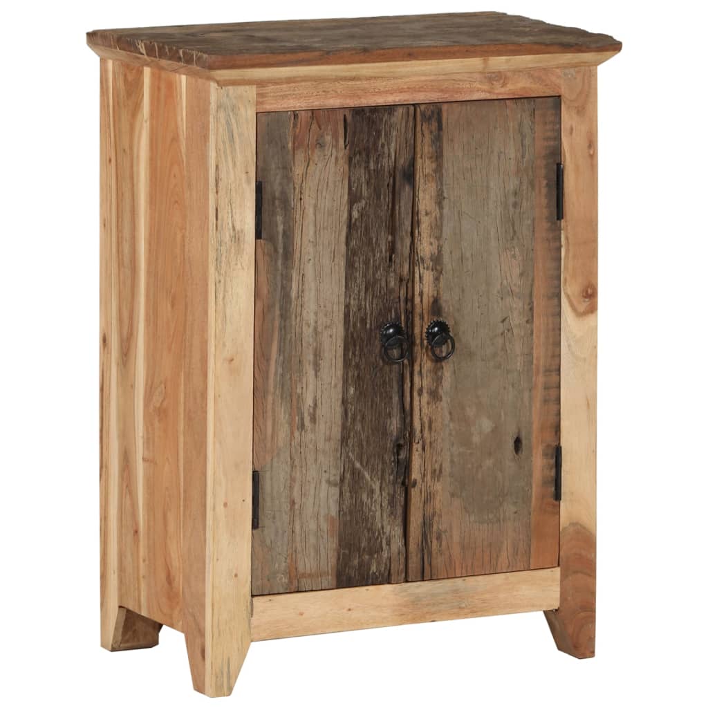 skænk 55x33x75 cm massivt akacietræ og genbrugstræ - Image 9