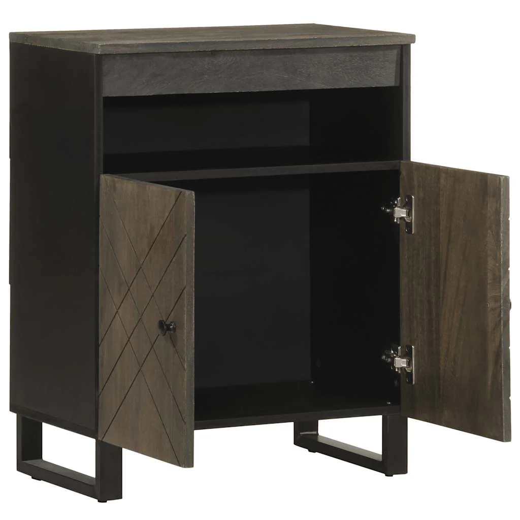 skænk 60x33x75 cm massivt mangotræ sort - Image 2