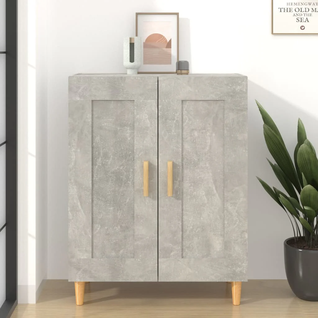 skænk 69,5x34x90 cm konstrueret træ betongrå