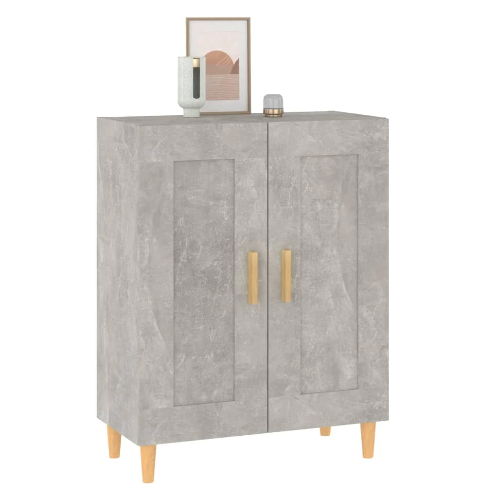 skænk 69,5x34x90 cm konstrueret træ betongrå - Image 5