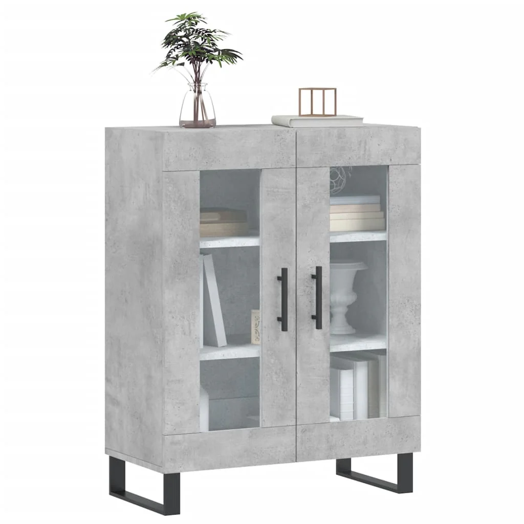 skænk 69,5x34x90 cm konstrueret træ betongrå - Image 3