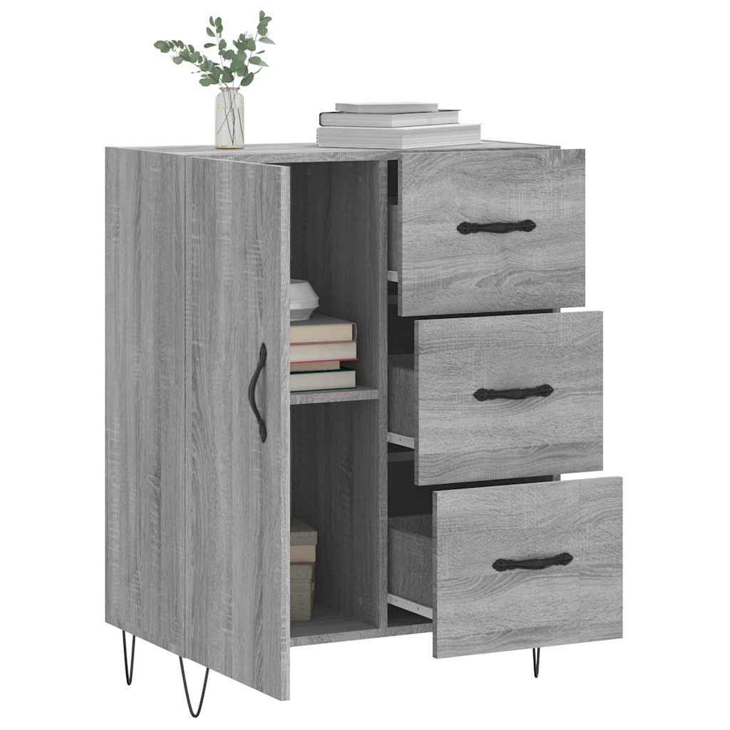 skænk 69,5x34x90 cm konstrueret træ grå sonoma-eg - Image 4