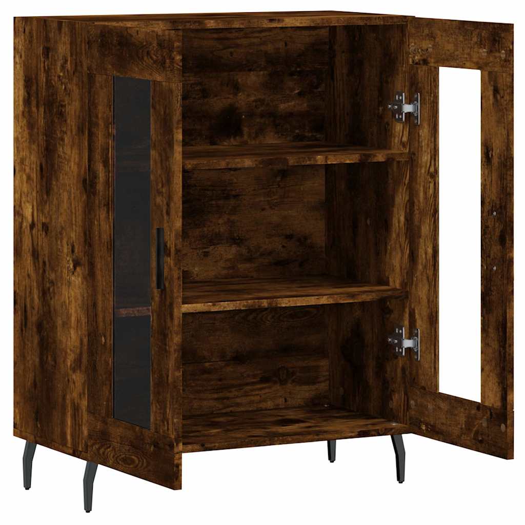 skænk 69,5x34x90 cm konstrueret træ røget egetræsfarve - Image 6
