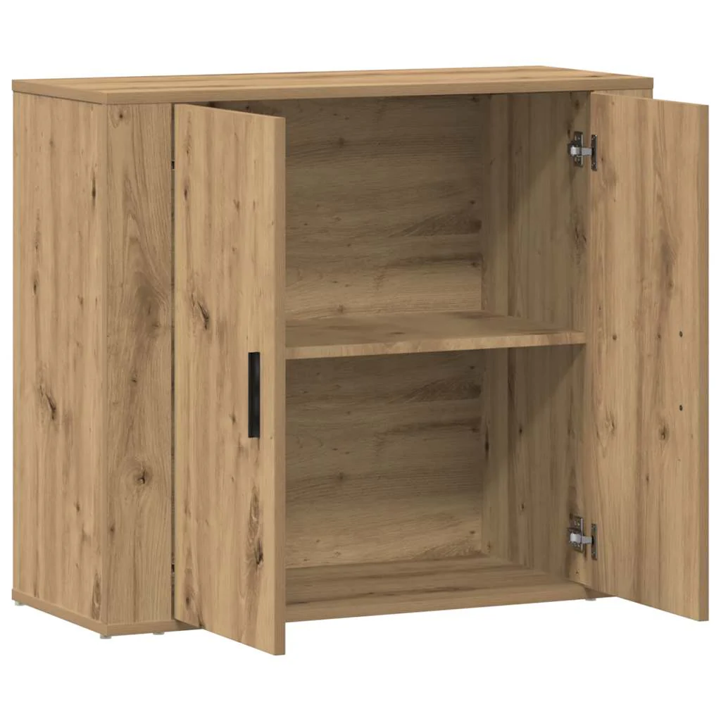 skænk 80x33x70 cm konstrueret træ egetræsfarve - Image 4