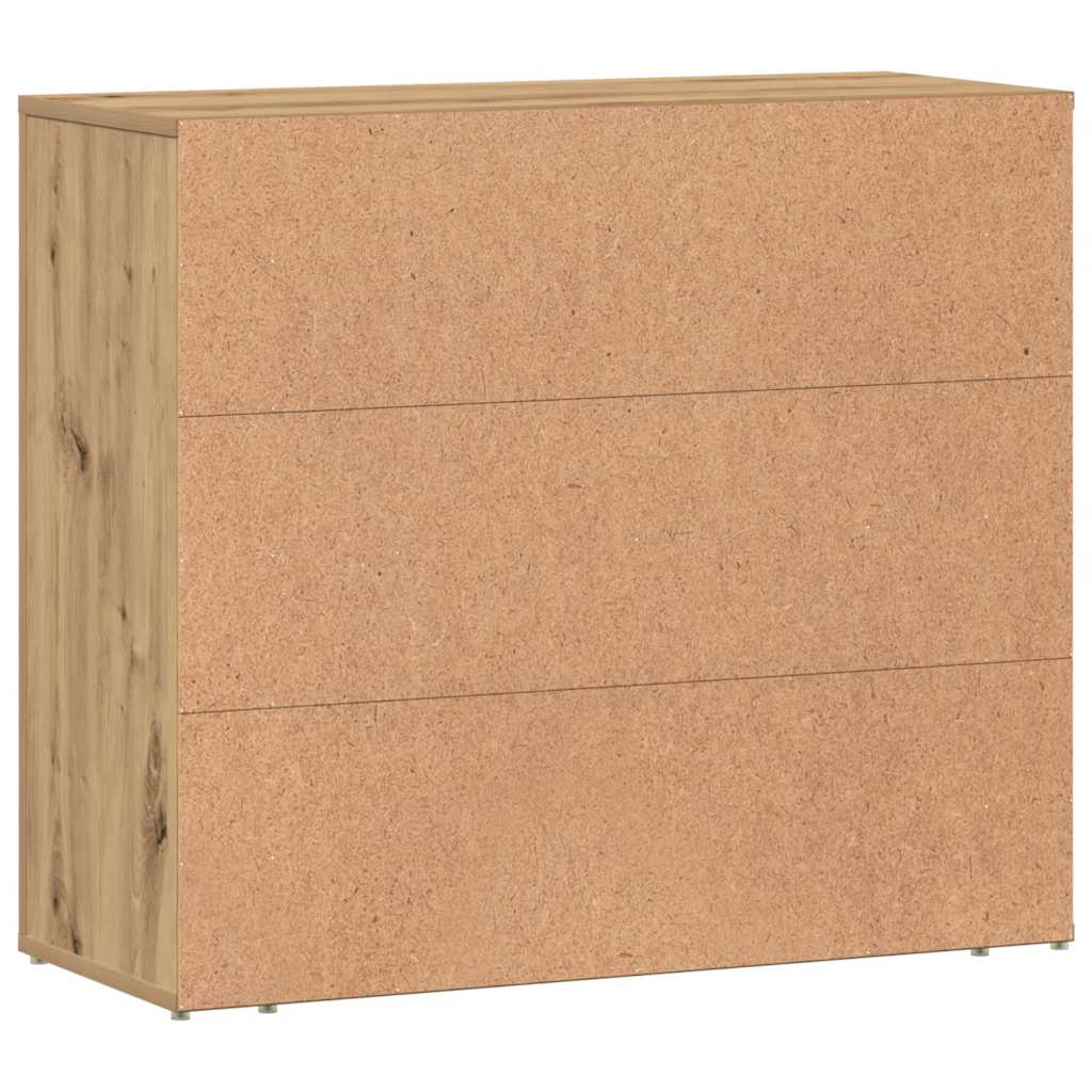 skænk 80x33x70 cm konstrueret træ egetræsfarve - Image 7