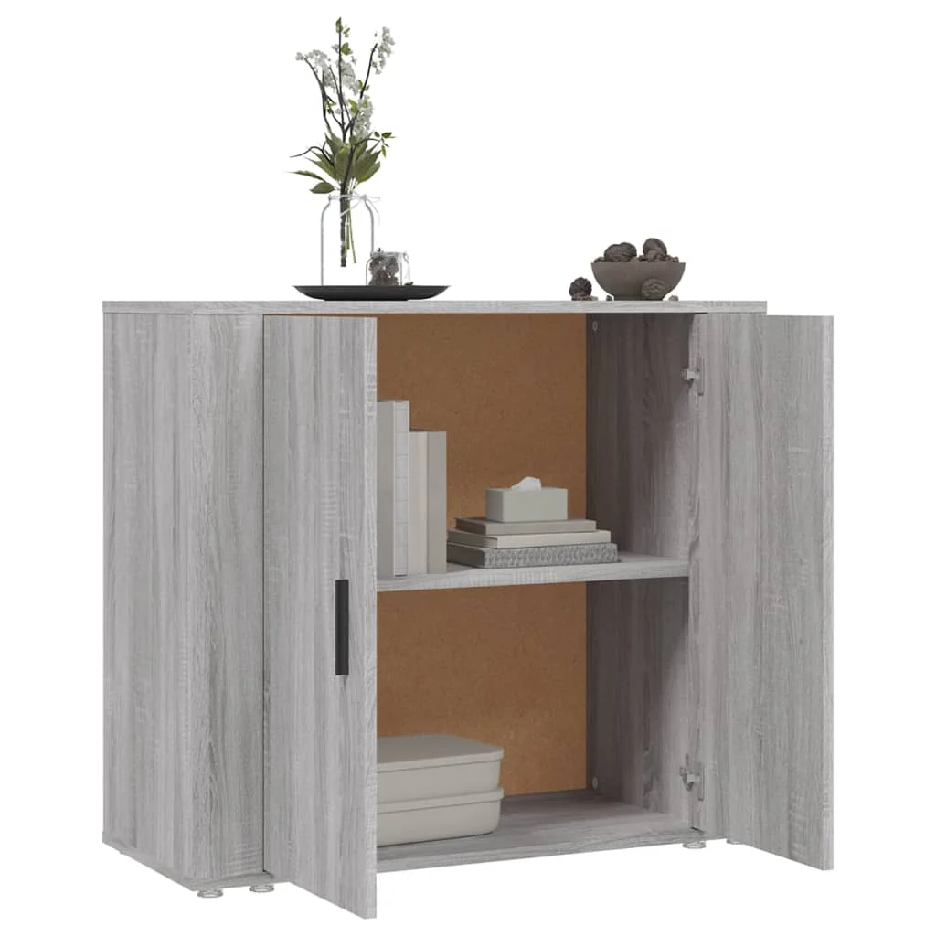 skænk 80x33x70 cm konstrueret træ grå sonoma-eg - Image 7