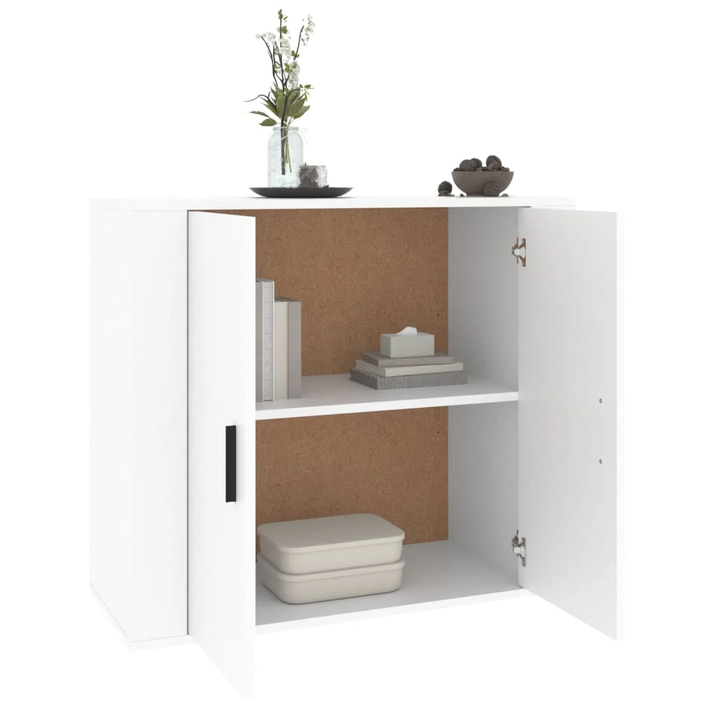skænk 80x33x70 cm konstrueret træ hvid - Image 6