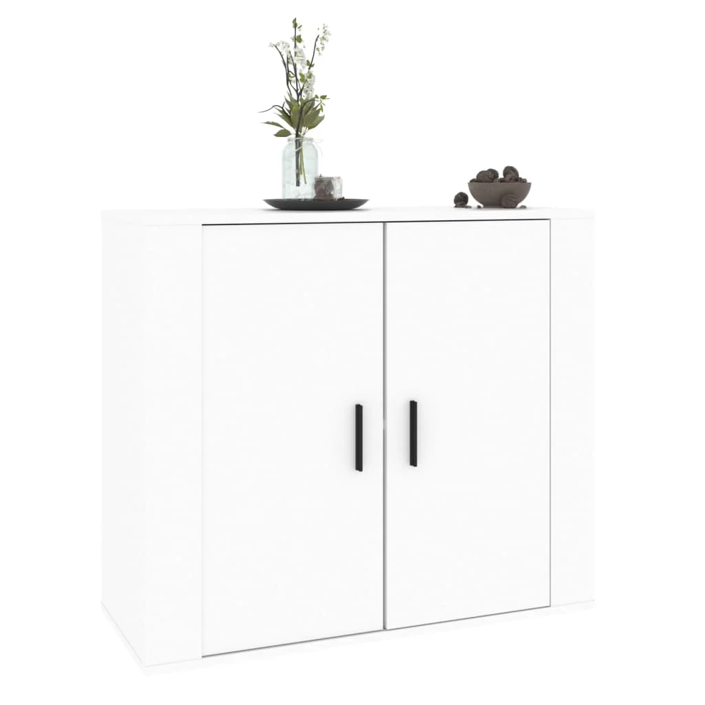 skænk 80x33x70 cm konstrueret træ hvid - Image 7