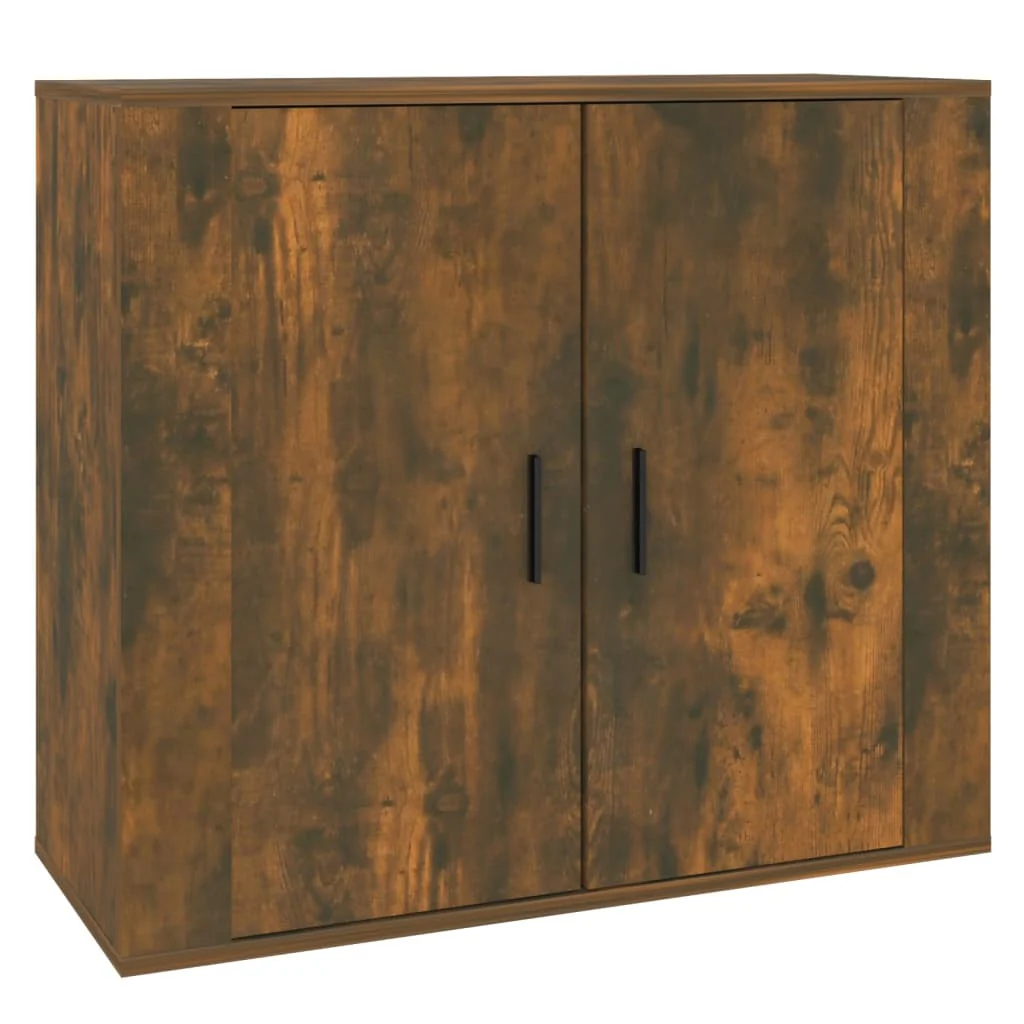 skænk 80x33x70 cm konstrueret træ røget egetræsfarve - Image 2