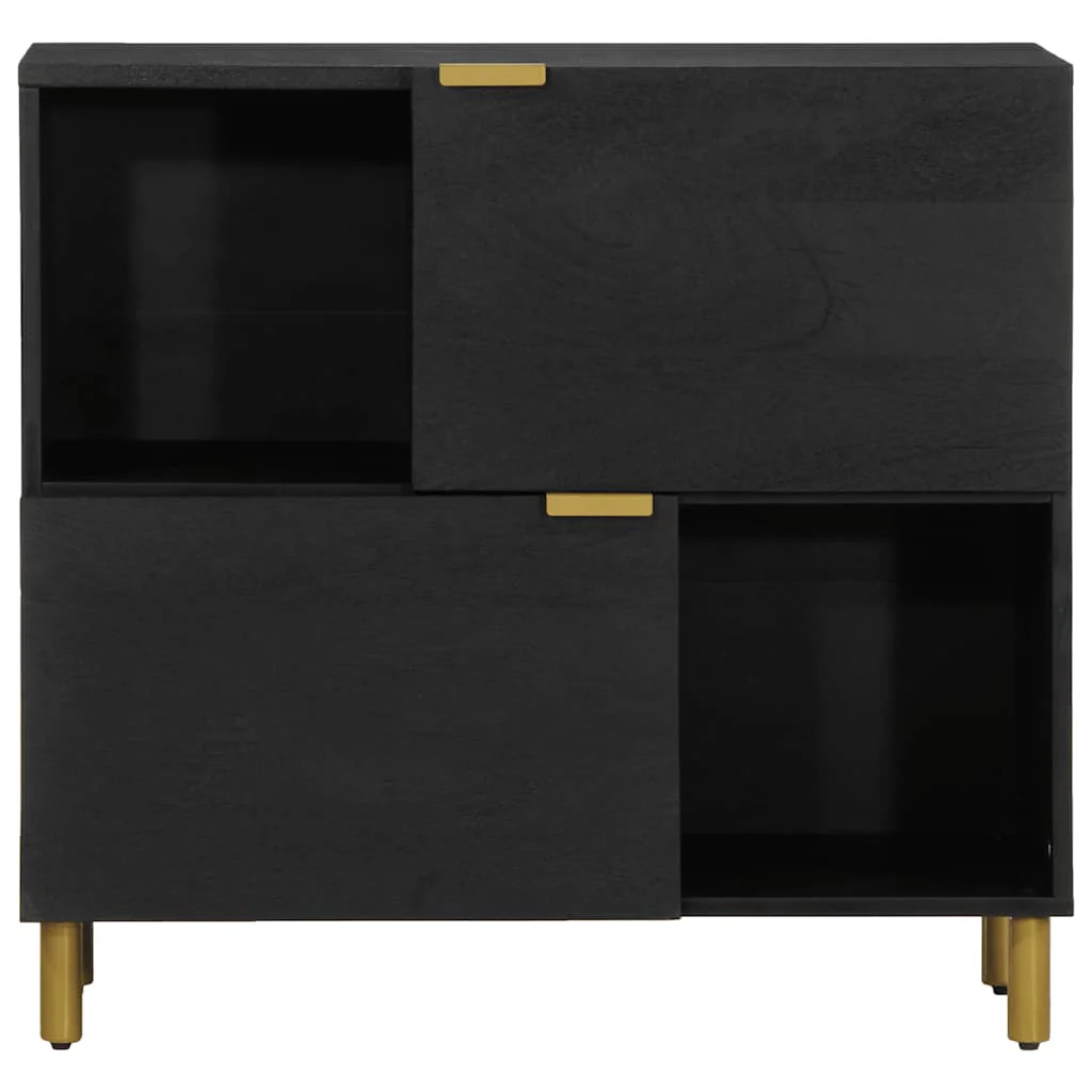 skænk 80x33x75 cm konstrueret træ sort - Image 3