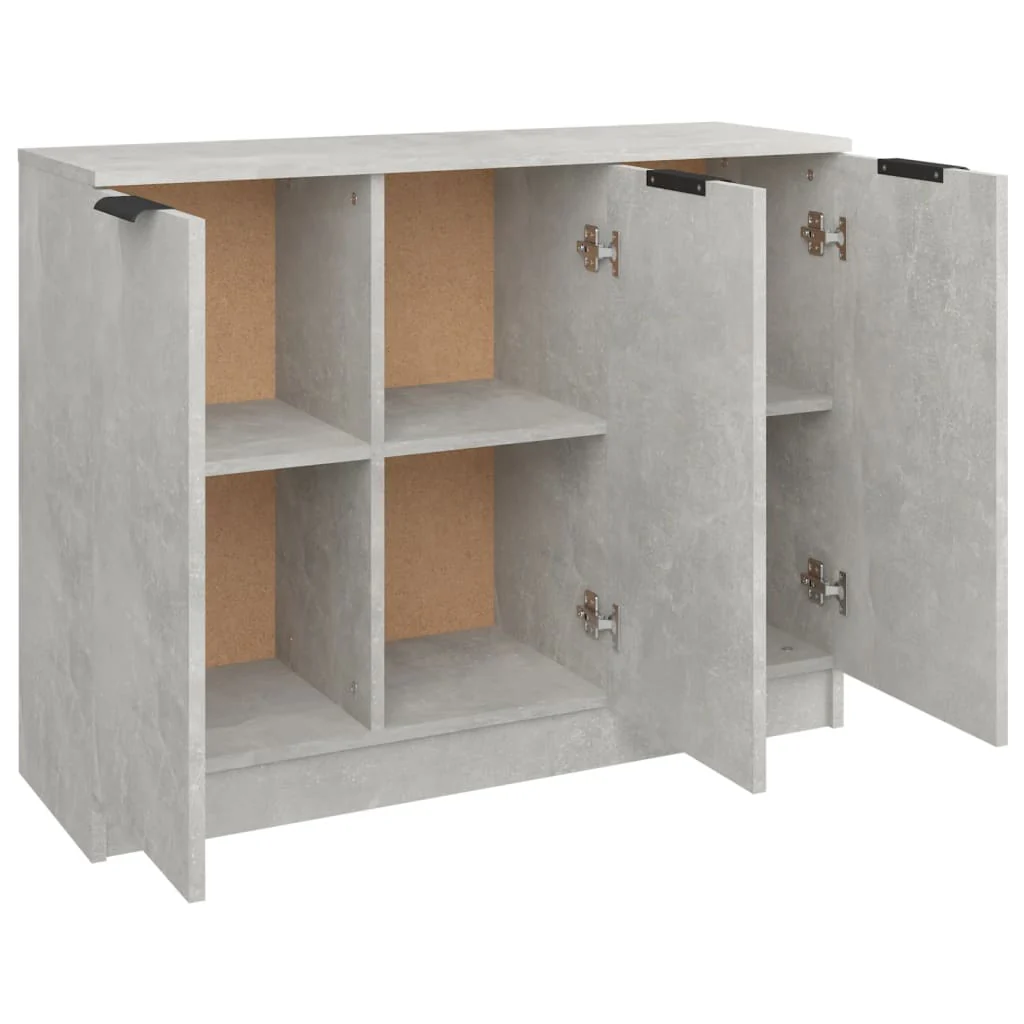 skænk 90,5 x 30 x 70 cm konstrueret træ betongrå - Image 7