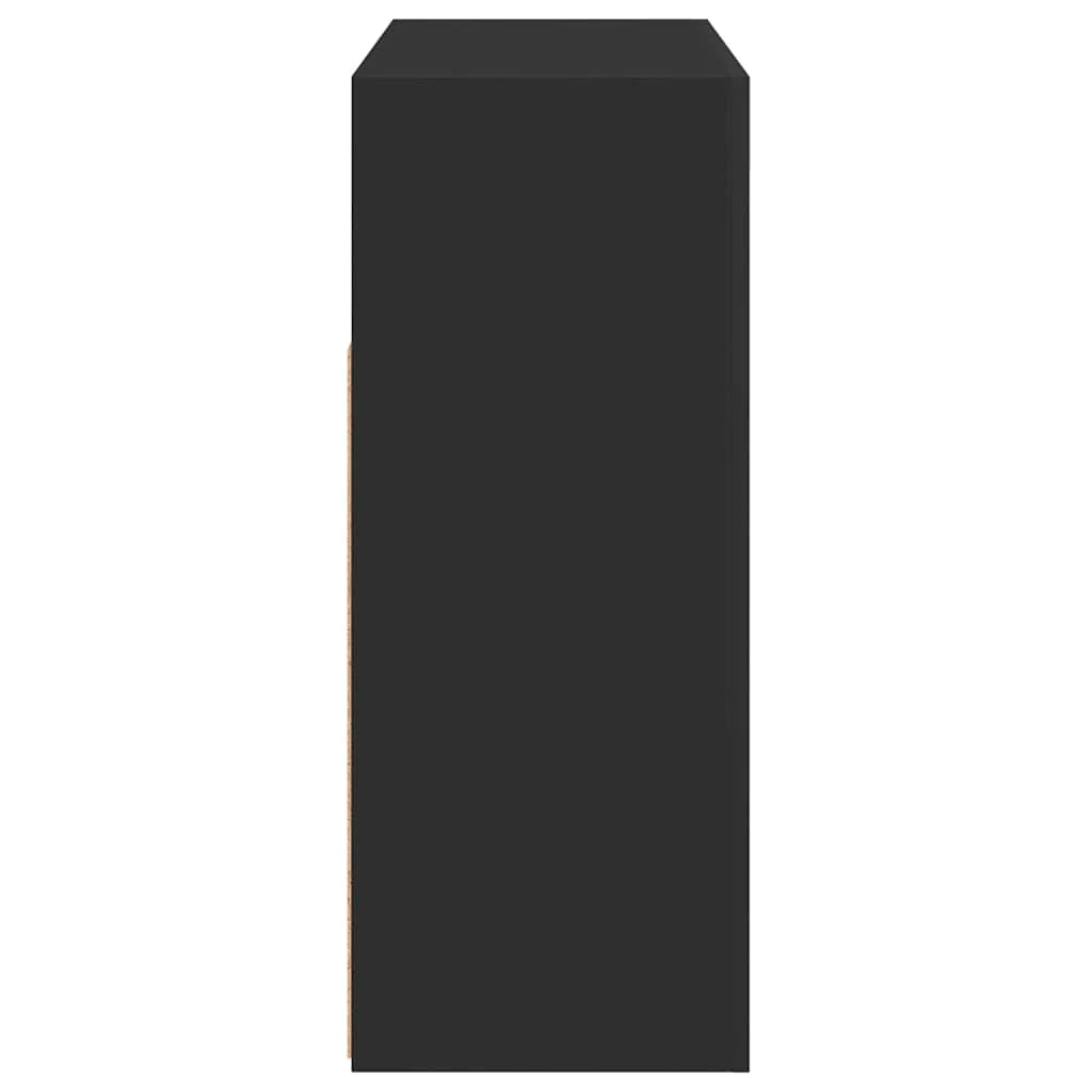 skænk med LED-lys 115,5x30x75 cm sort - Image 10