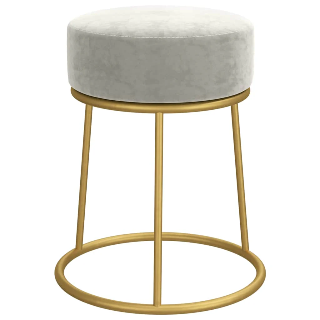 skammel fløjl lysegrå - Image 3