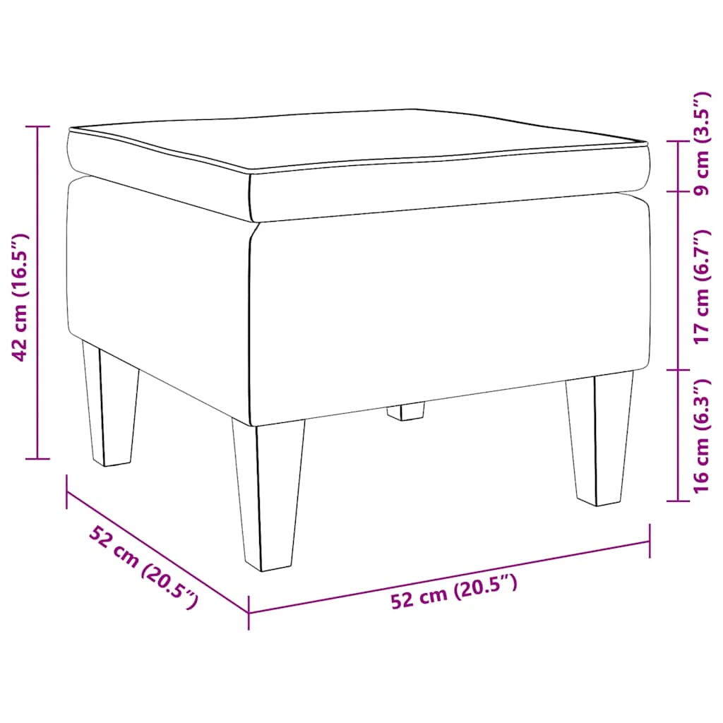 skammel med træben fløjl vinrød - Image 7