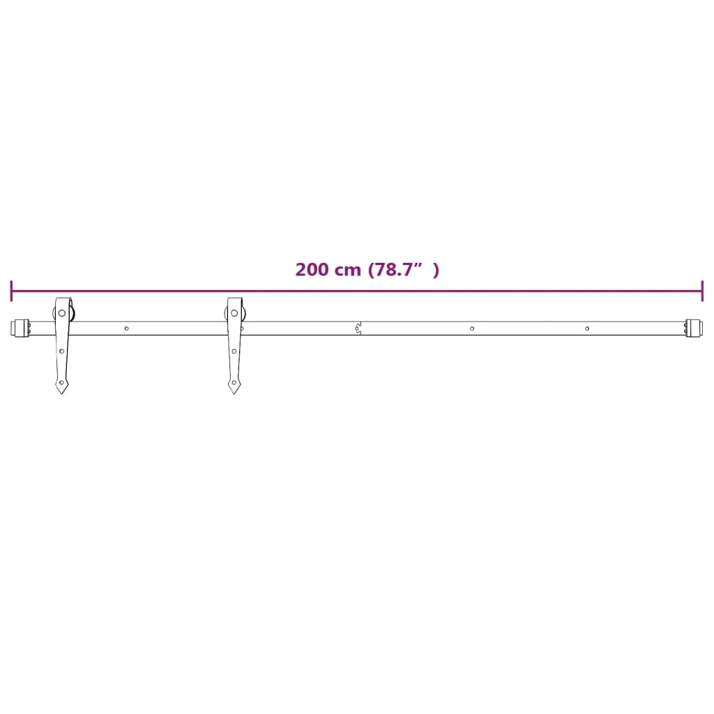 skinnesæt til skydedør 200 cm stål hvid - Image 7