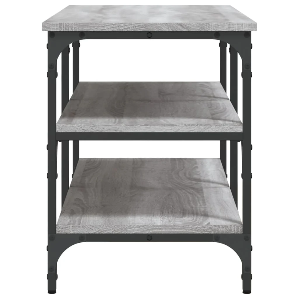 skobænk 100x38,5x49 cm konstrueret træ grå sonoma-eg - Image 6
