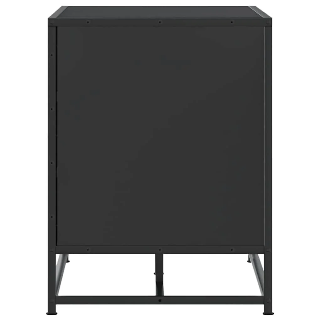 skobænk 100x40x53,5 cm konstrueret træ og metal sort - Image 7
