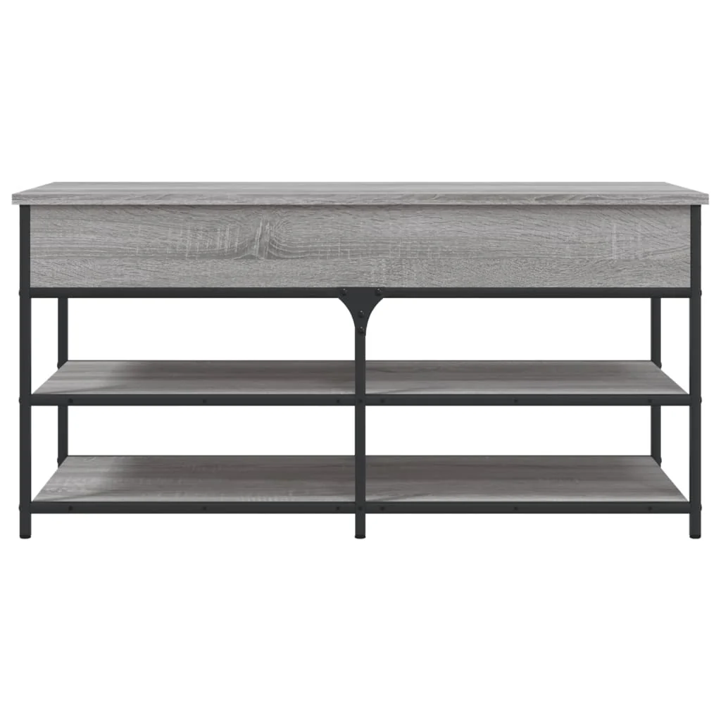 skobænk 100x42,5x50 cm konstrueret træ grå sonoma-eg - Image 7